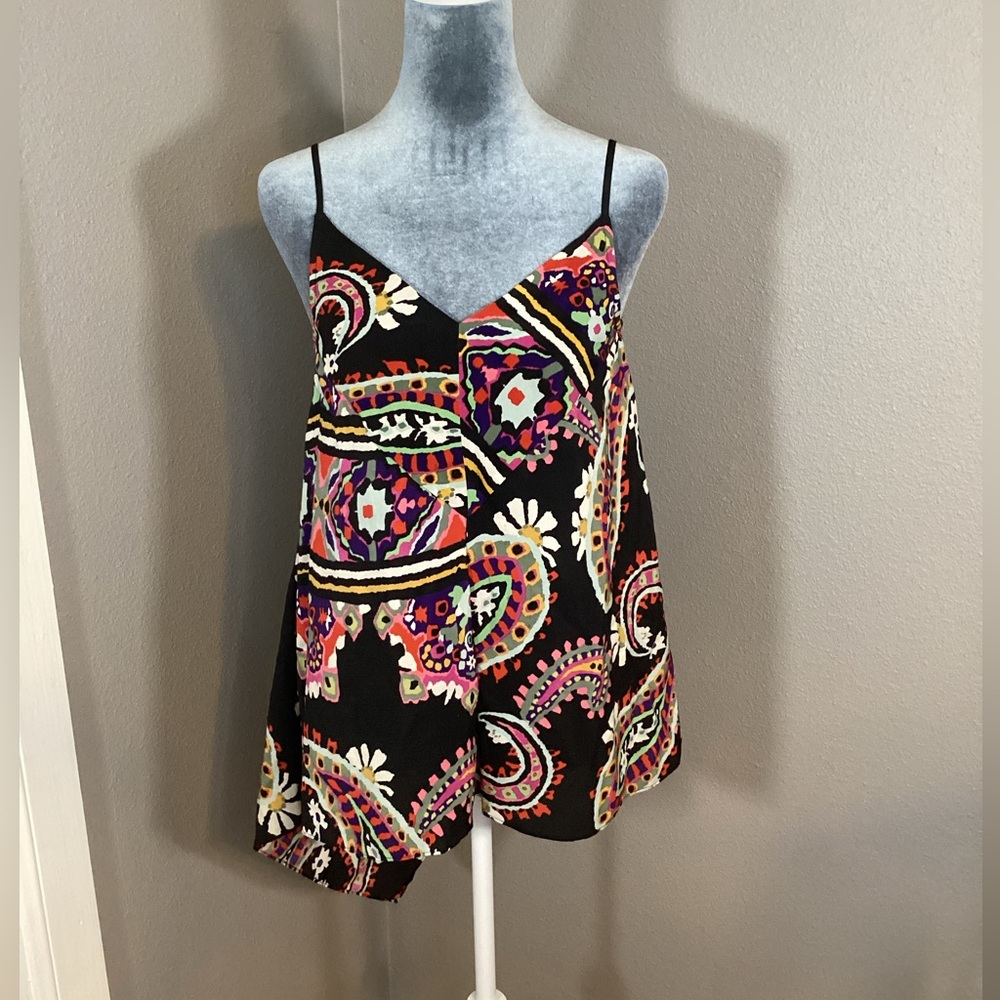 Anthropologie HD in Paris 100% Silk Asymmetric Cami Top Size 2